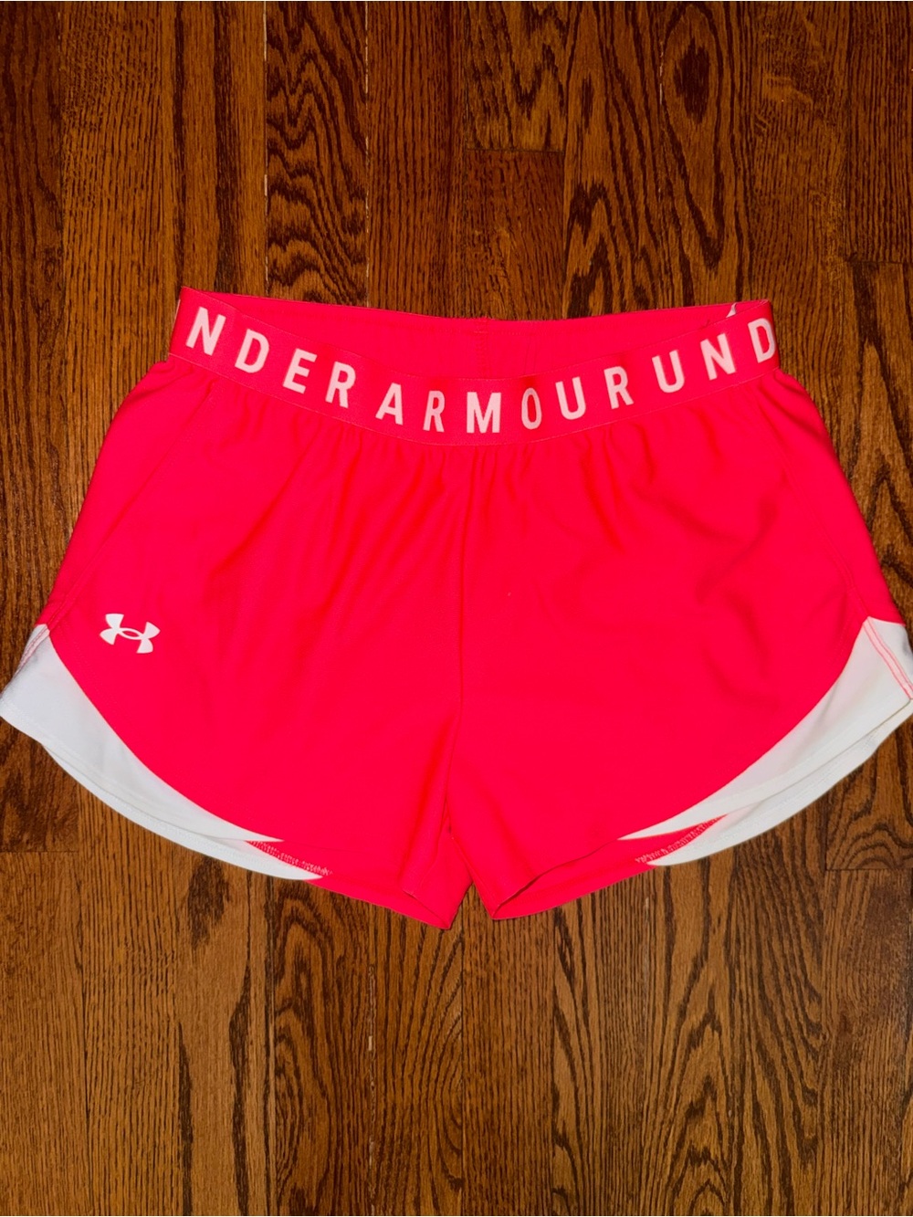 Under Armour Women's Hot Pink Athletic Shorts with White Trim